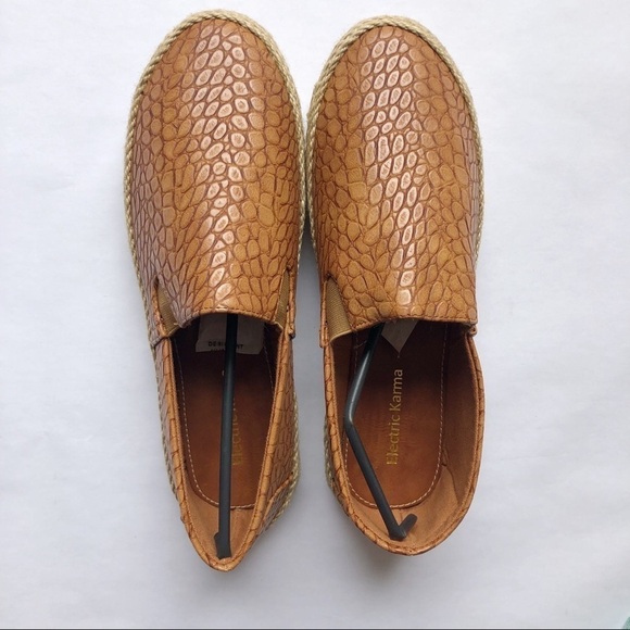 NEW Electric Karma Lulu Espadrille Camel Snakeskin Size 7 NWT - Picture 3 of 7